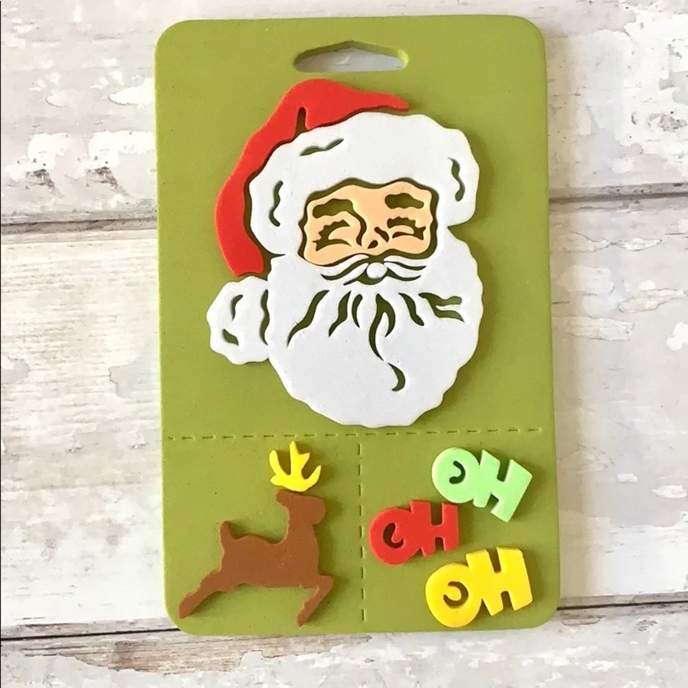 Christmas Stamps Santa Reindeer Craft Supplies Kids Holiday Fun Trees Presents